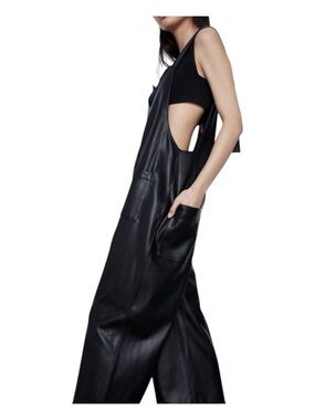 ZARA Jumpsuit JACKIE Faux Leather Baggy Cropped